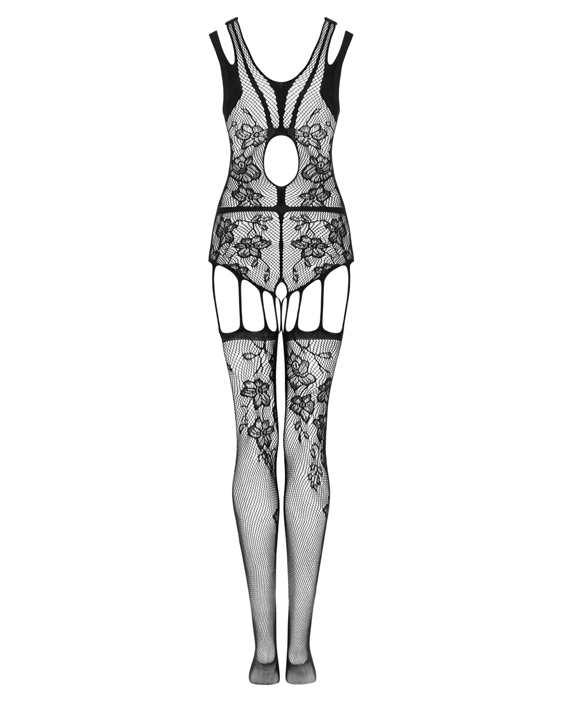 Bodystockig z kwiatowym wzorem