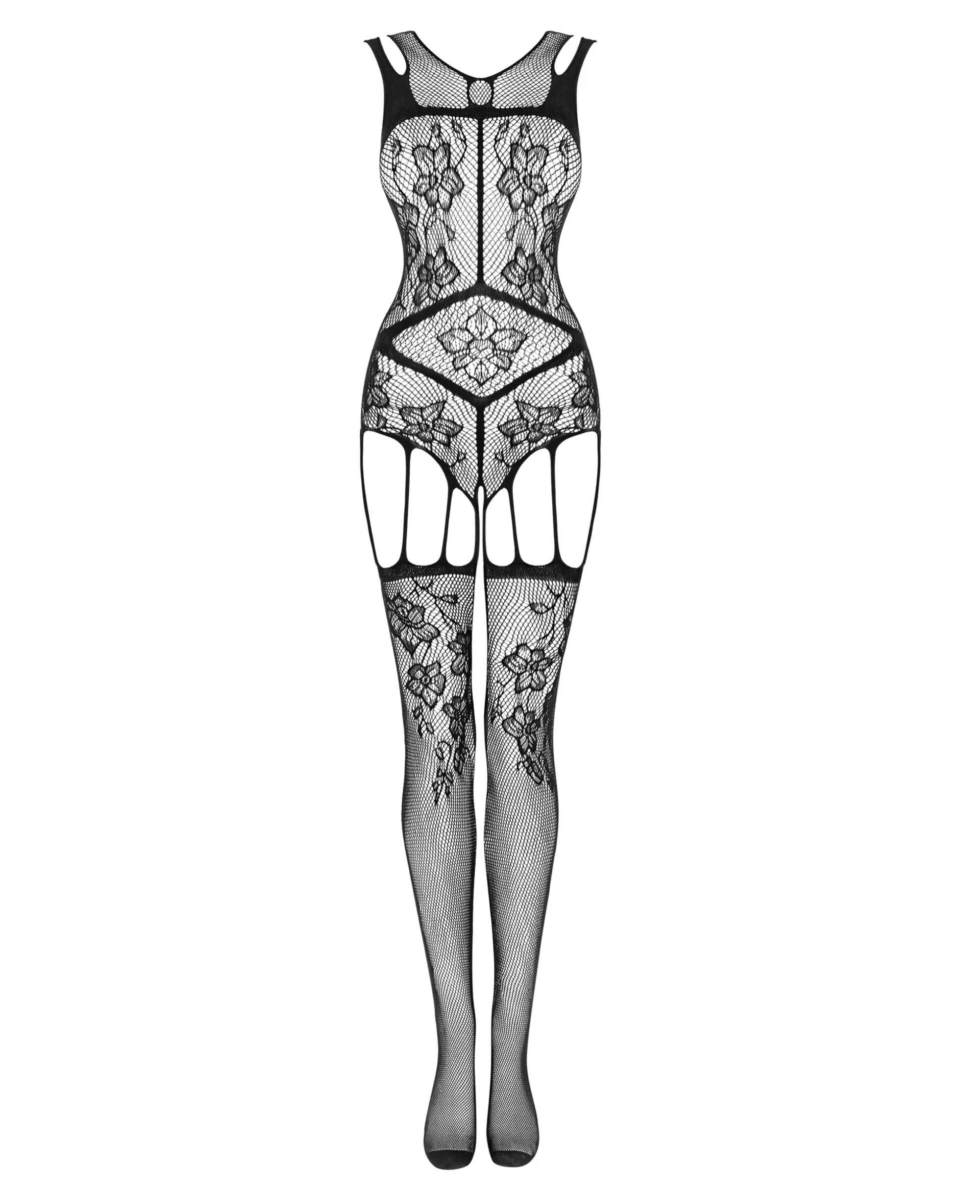 Bodystockig z kwiatowym wzorem