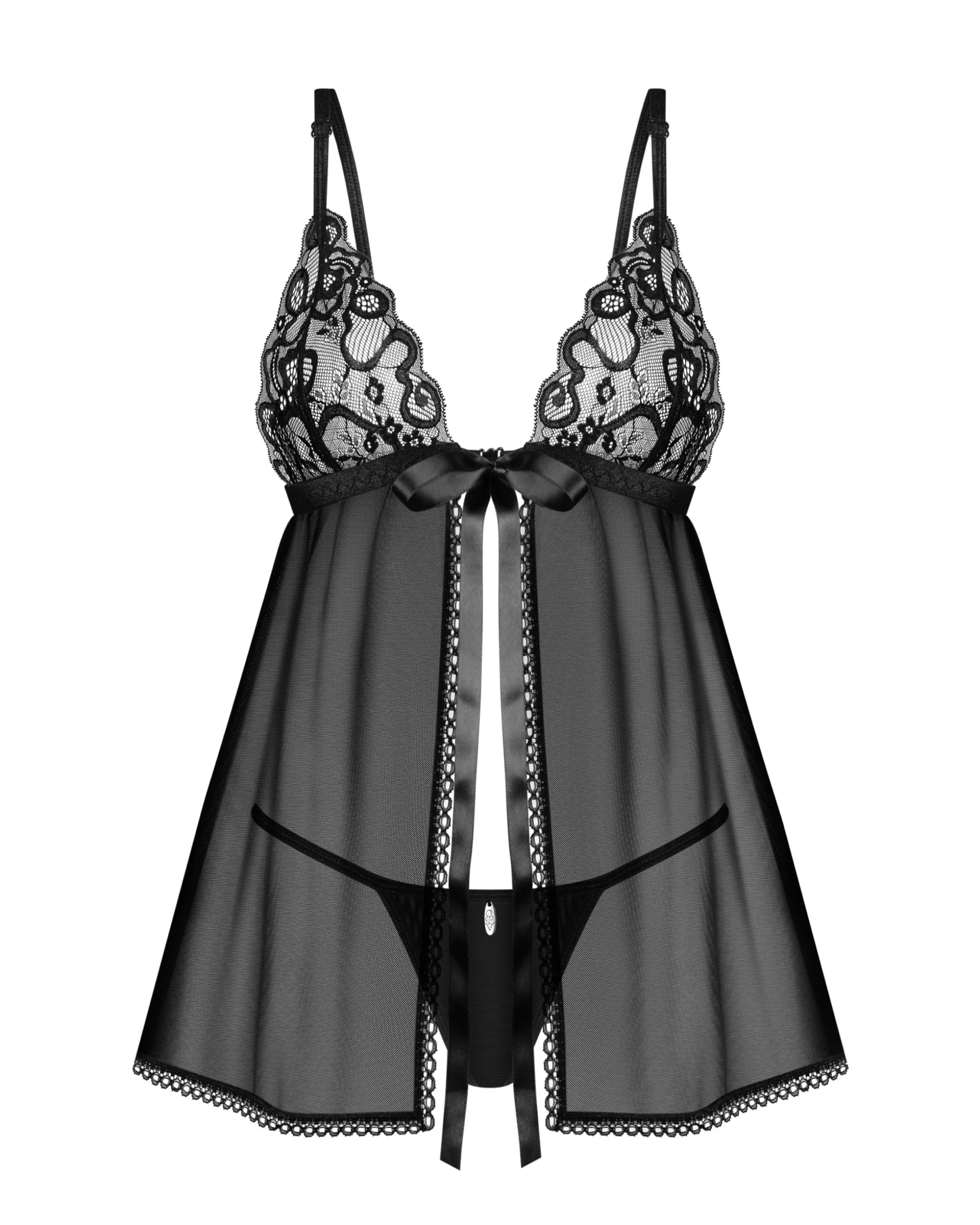 Czarna babydoll i stringi