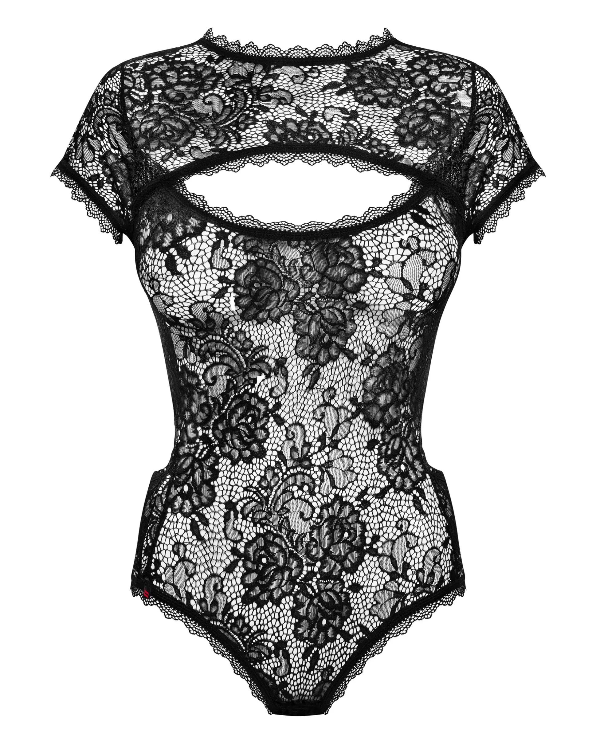 Czarne, koronkowe body