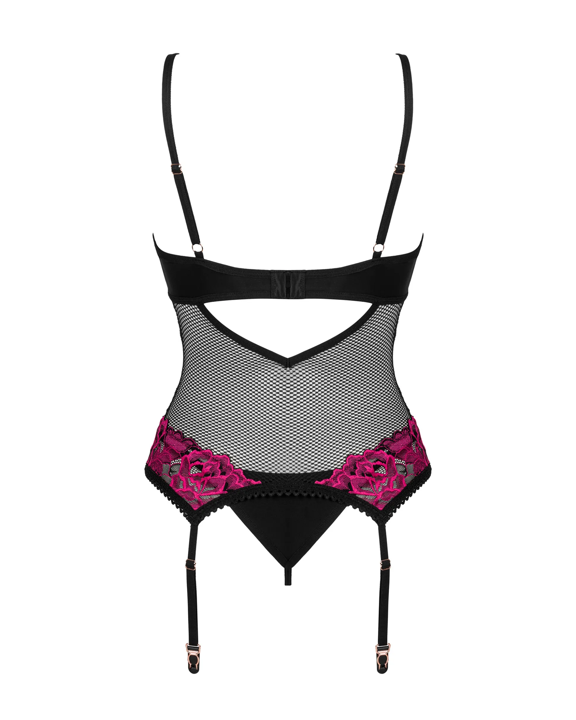 Czarny gorset i stringi