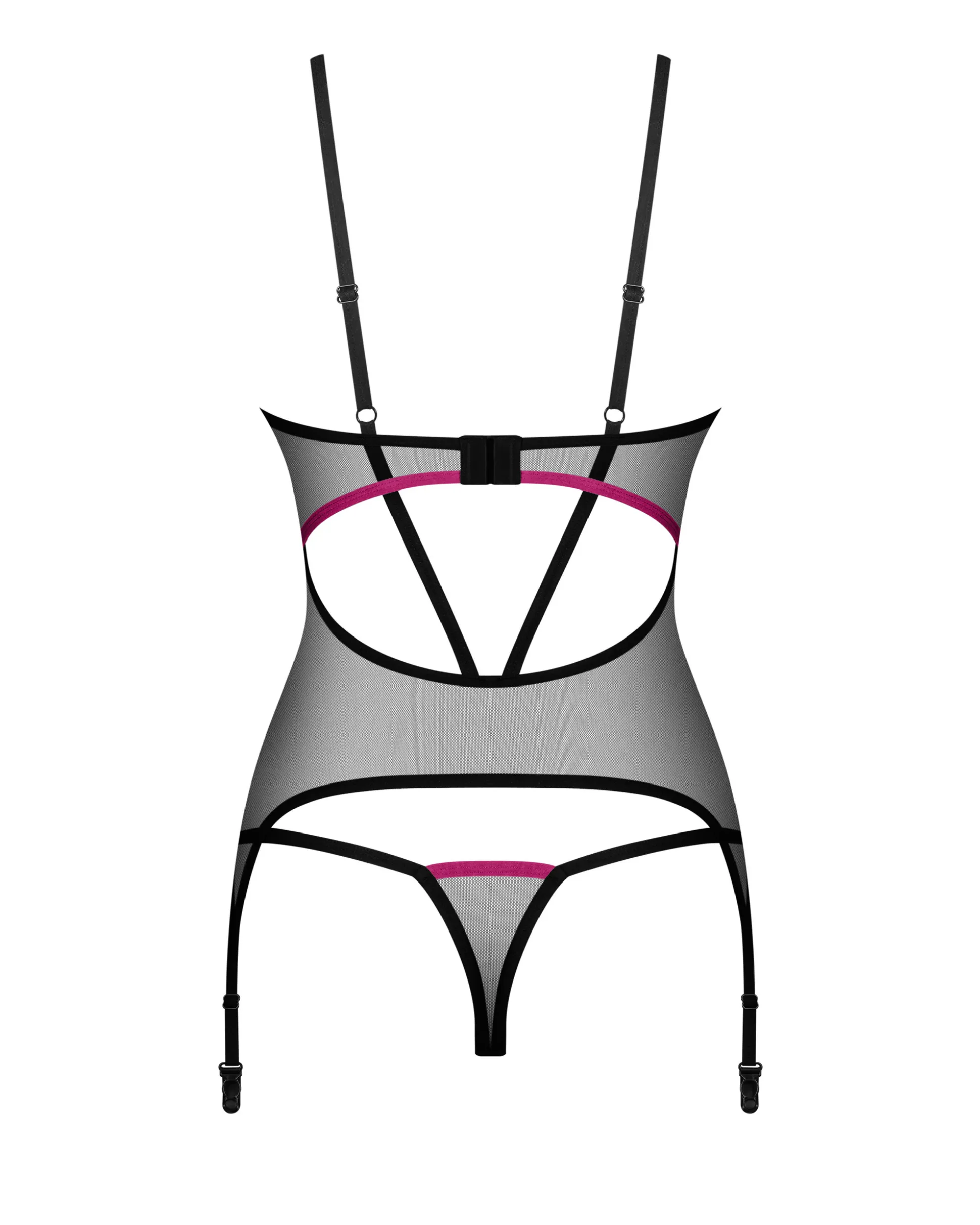 Czarny gorset i stringi