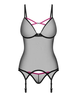 Czarny gorset i stringi