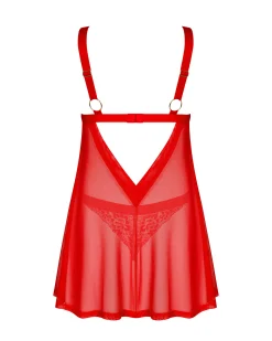 Czerwona babydoll i stringi