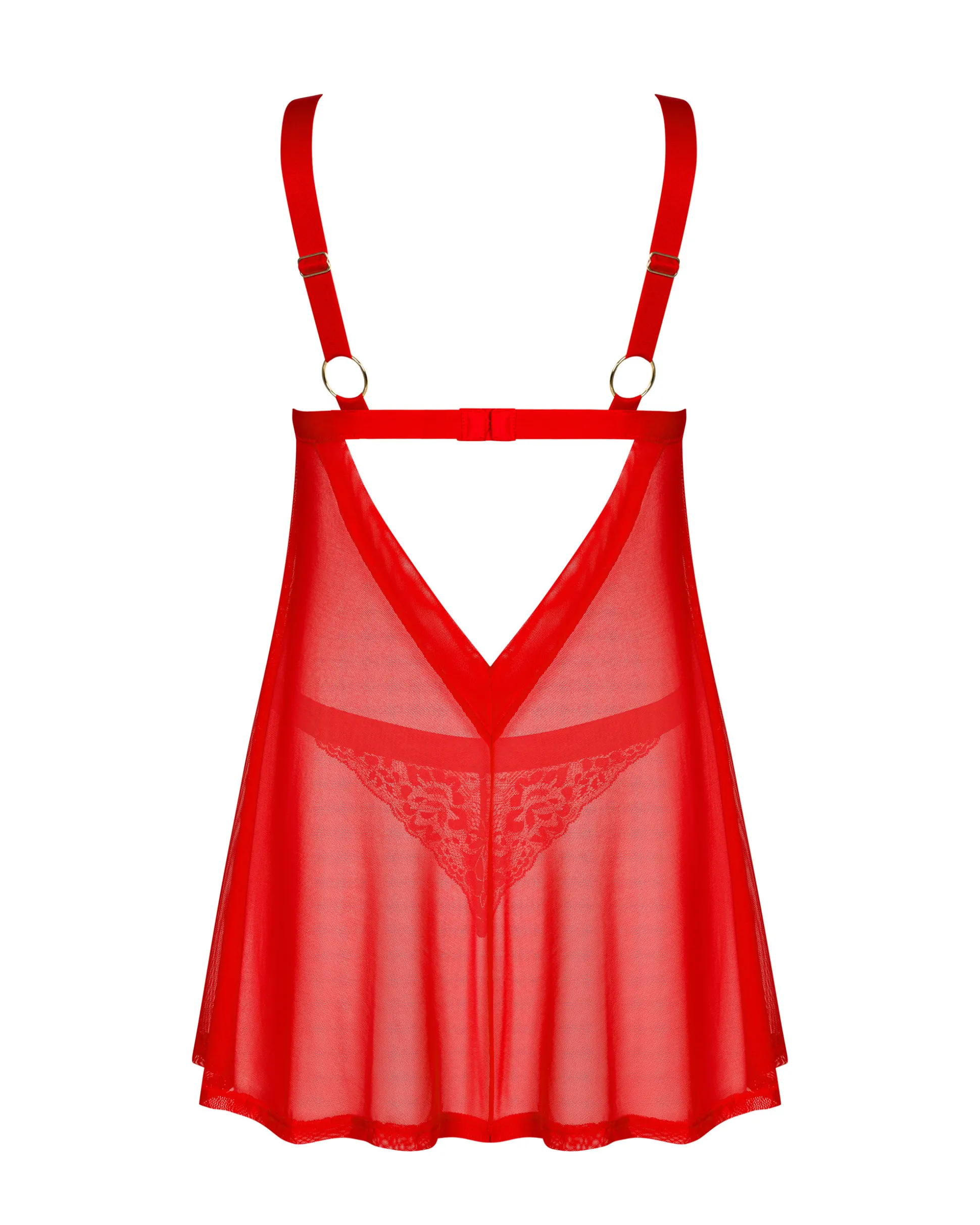 Czerwona babydoll i stringi