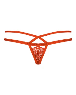 Czerwone stringi z paskami