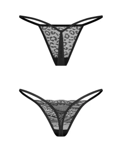 Dwupak czarnych stringów