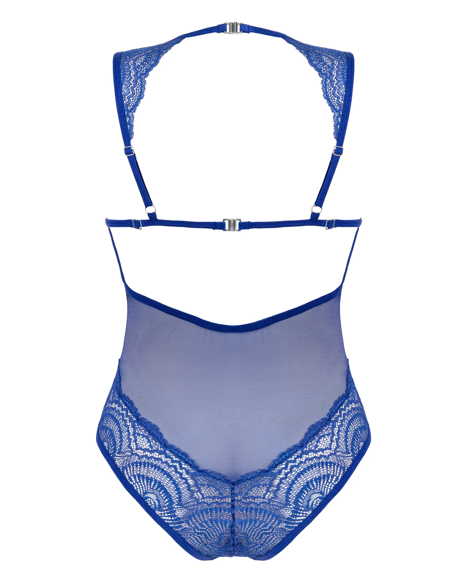 Niebieskie, koronkowe body