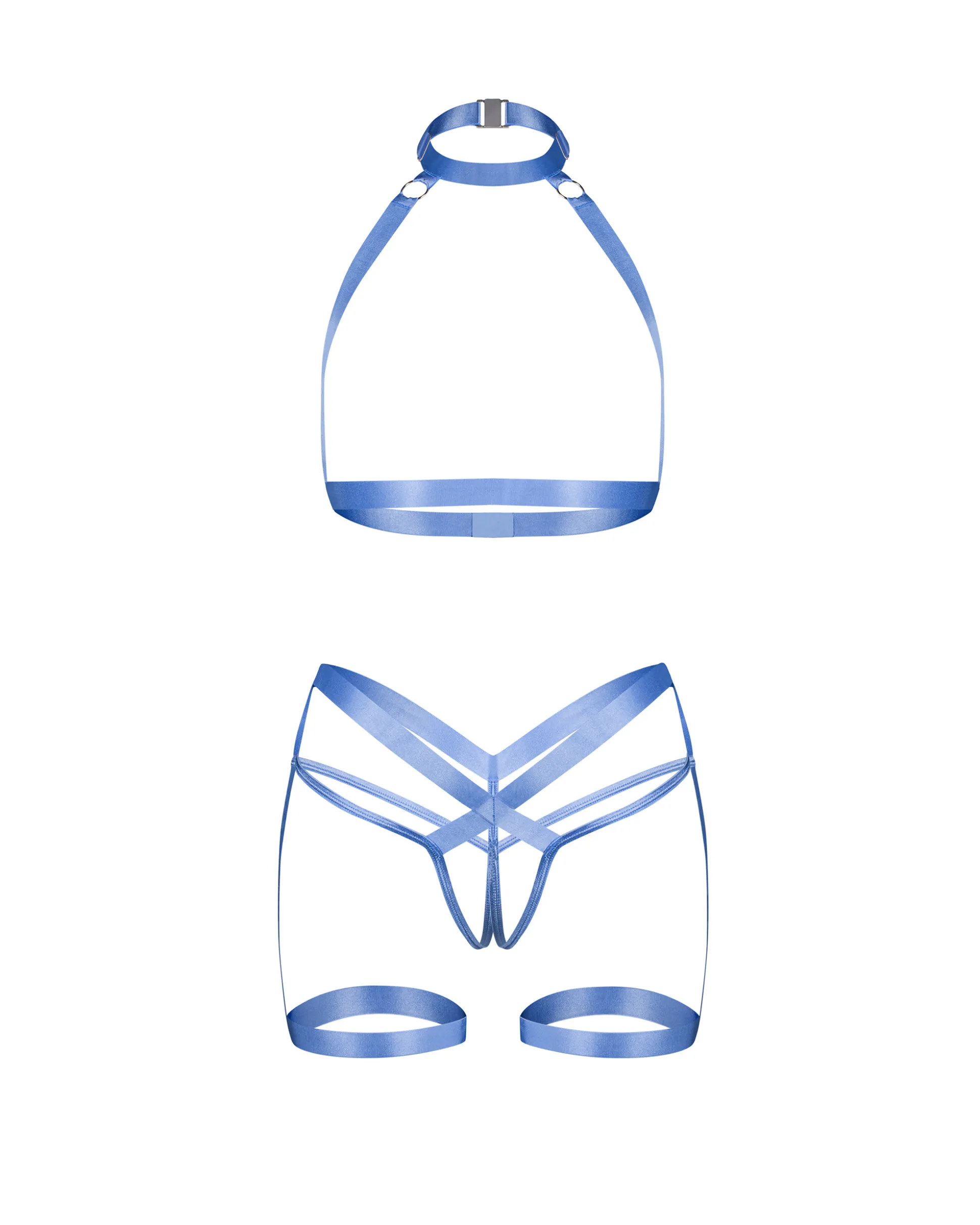 Niebieski komplet uprzęży