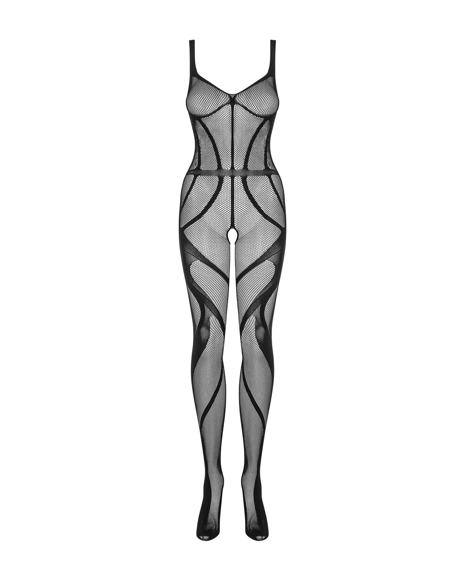 Seksowne, czarne bodystocking