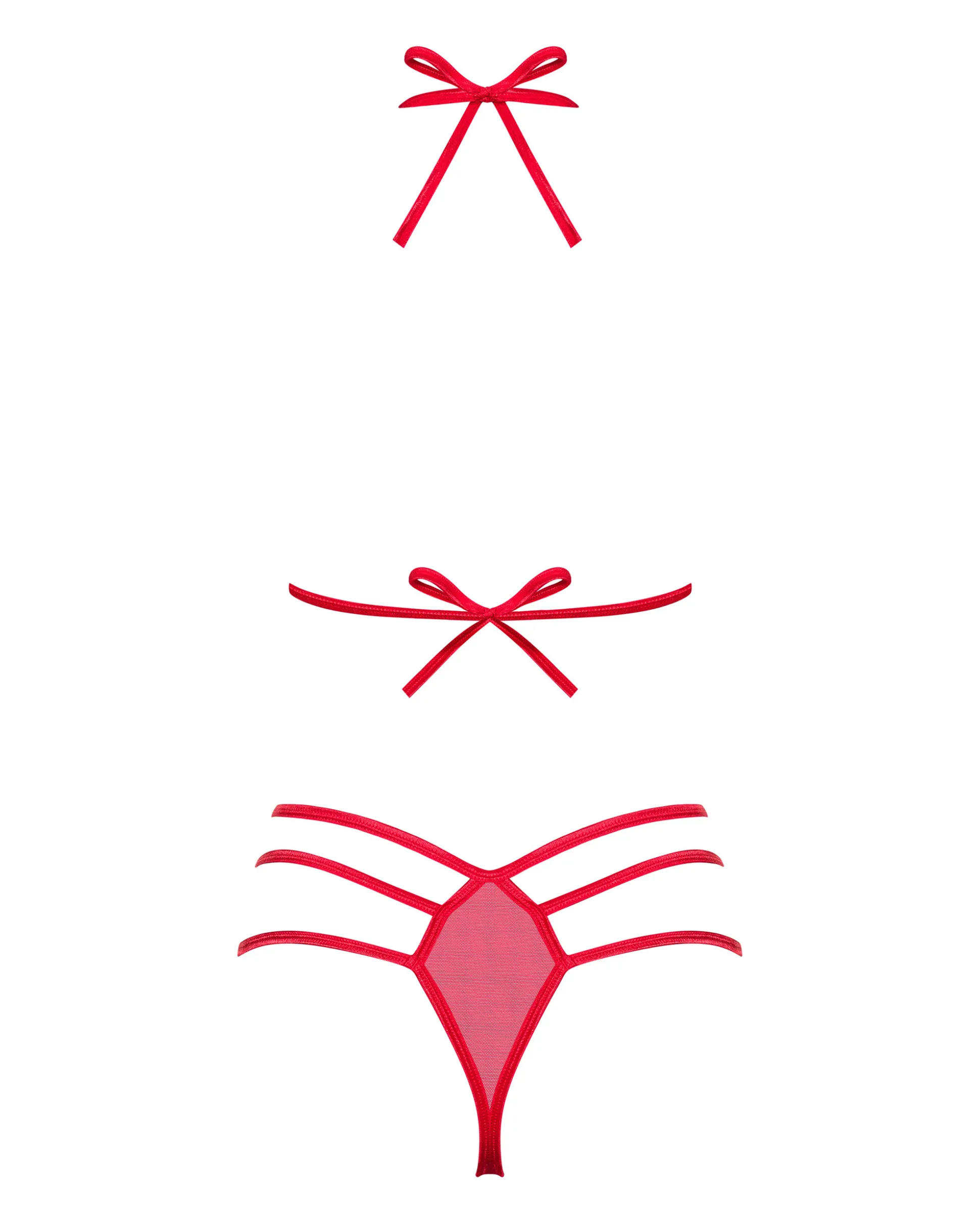 Zmysłowy, czerwony komplet
